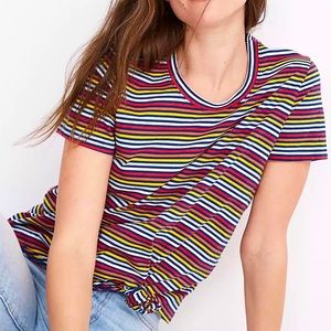 Madewell, Size M, Rainbow Stripe Tie Front Tee